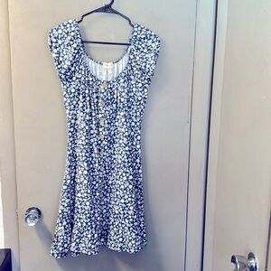 Blue & white flowered sundress